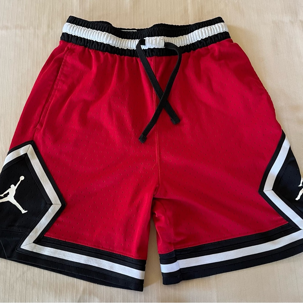 Nike Jordan Red Dri-FIT Shorts with Black Trim